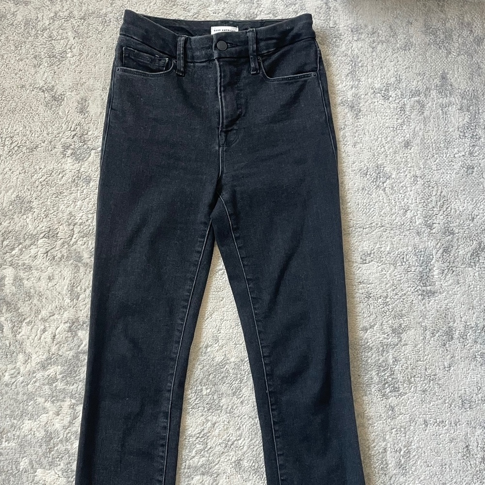 Good American jeans dark wash straight leg size 25